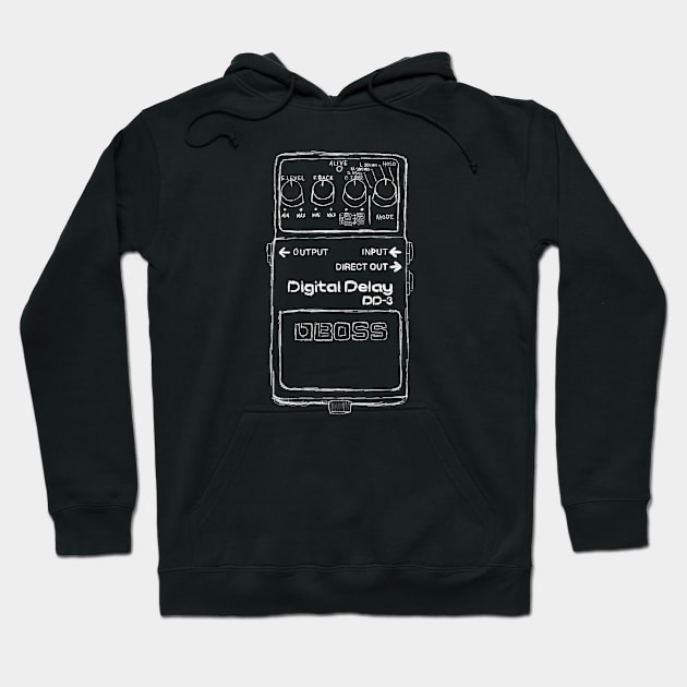 Boss delay pedal drawing Hoodie by TheGlitchSwitch